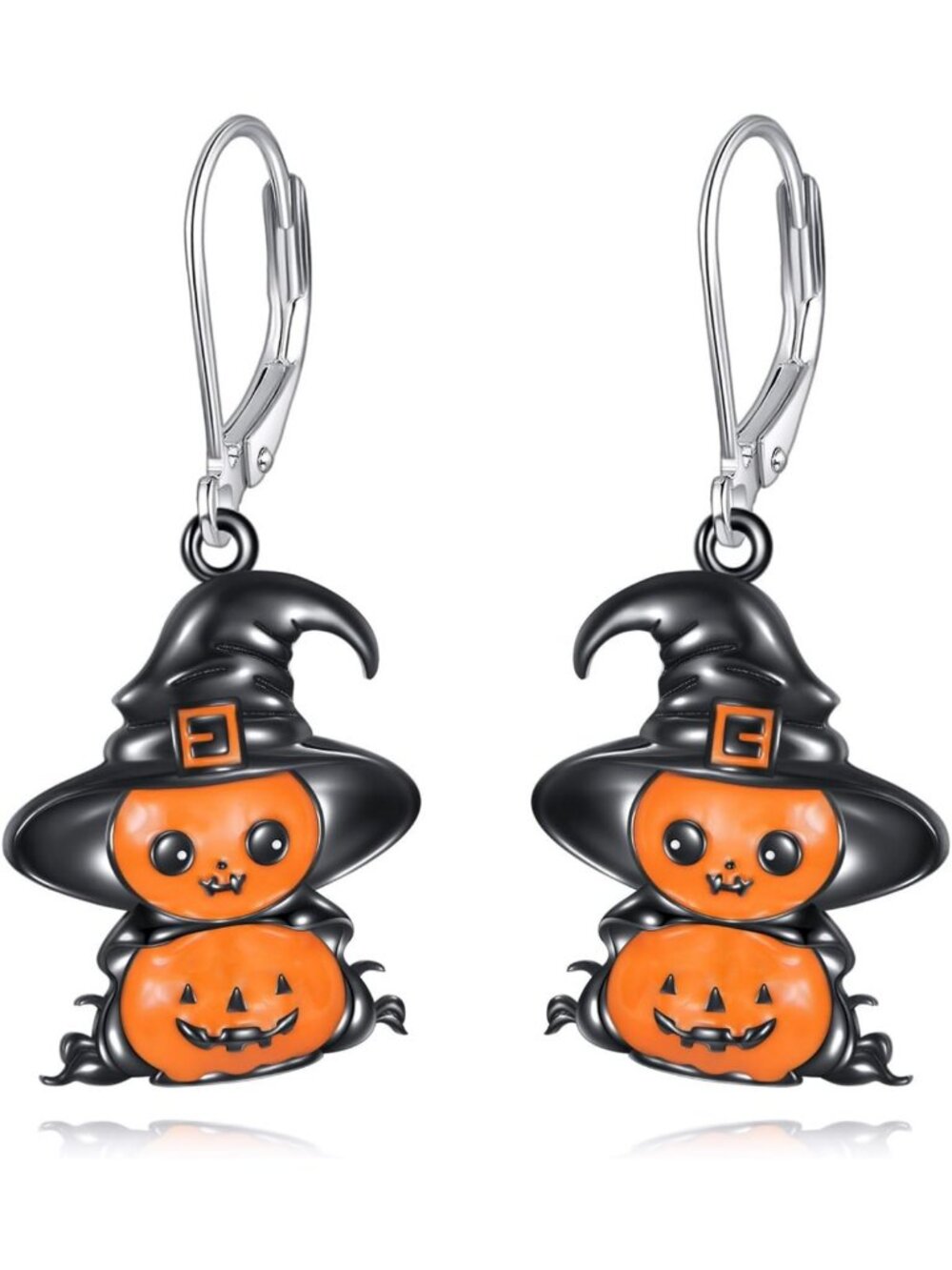 Gothic Halloween Earrings for Women - 925 Sterling Silver Ghost, Bat, Skull